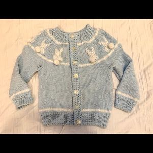 Kids handmade bunny cardigan sweater